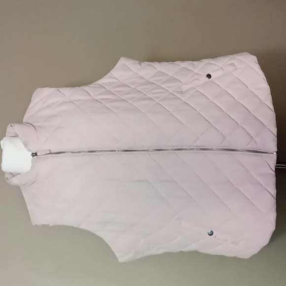 Laura Scott Light Mauve Pink Full Zip Puffer Vest w Big Front Snap Pockets 3X - Picture 1 of 5
